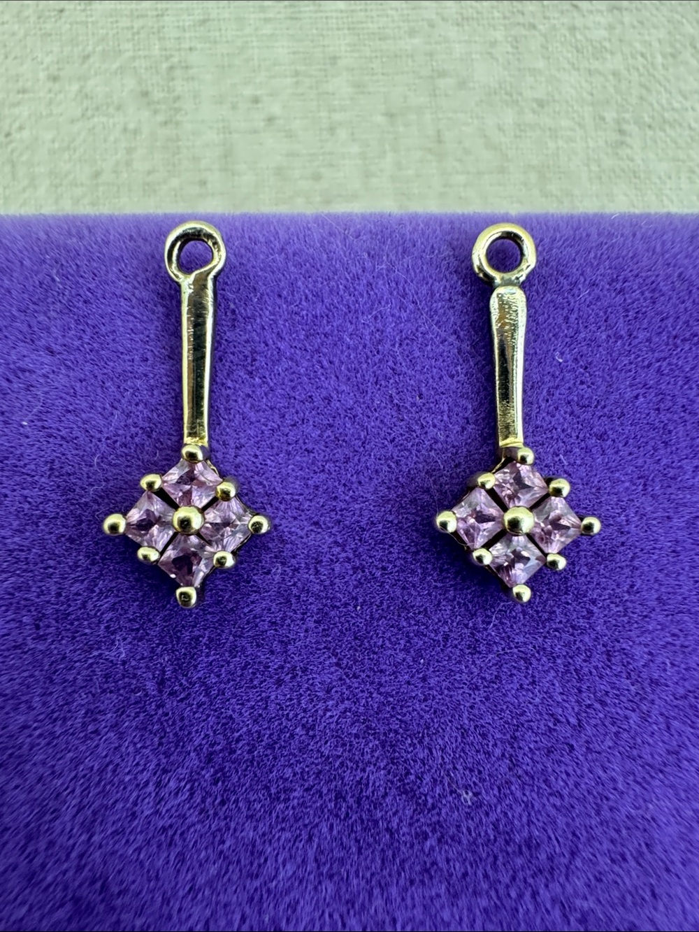 💛 Vintage 10k Gold Ruby Earring Jackets / Enhancers